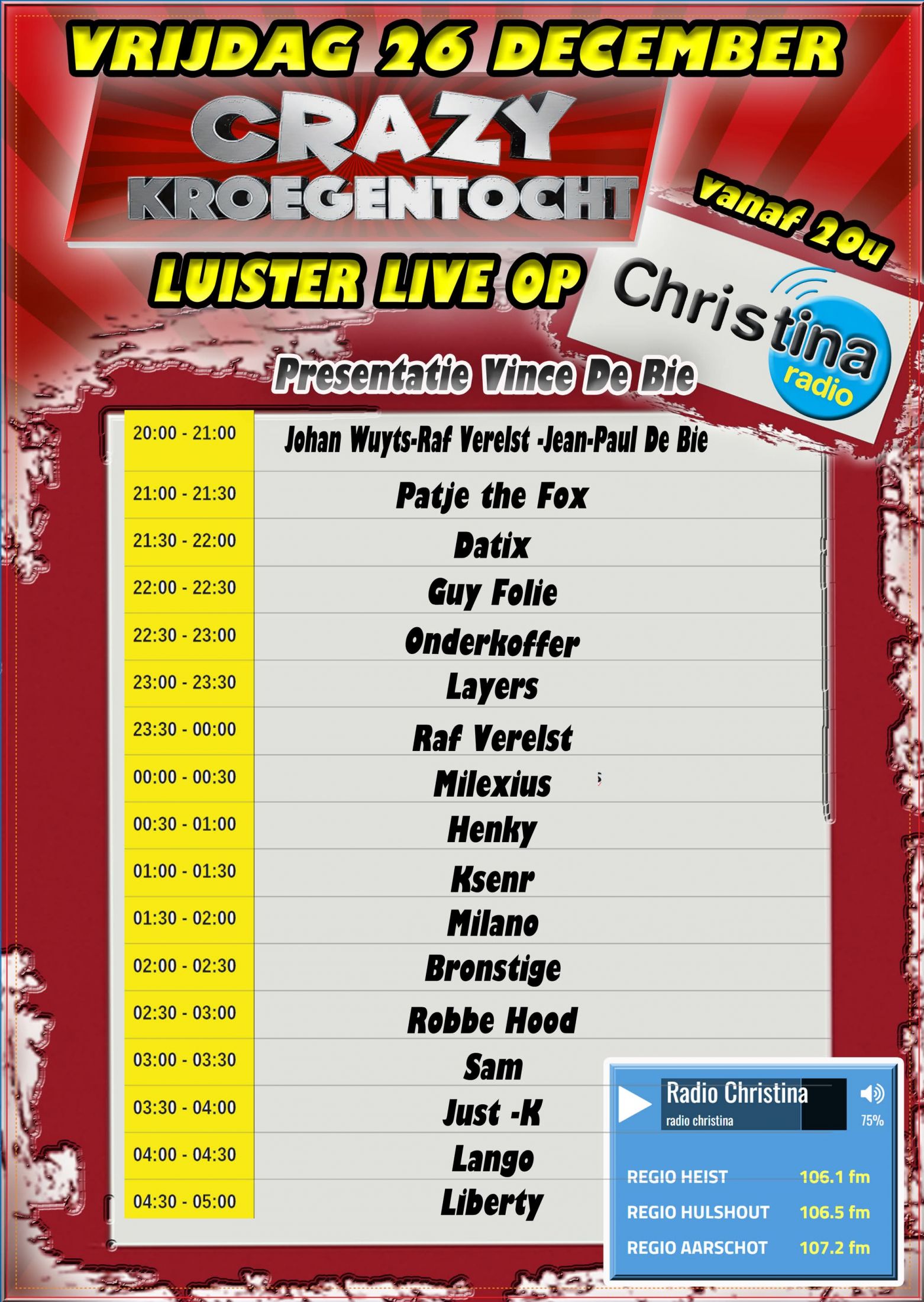 Crazy Kroegentocht op Christina