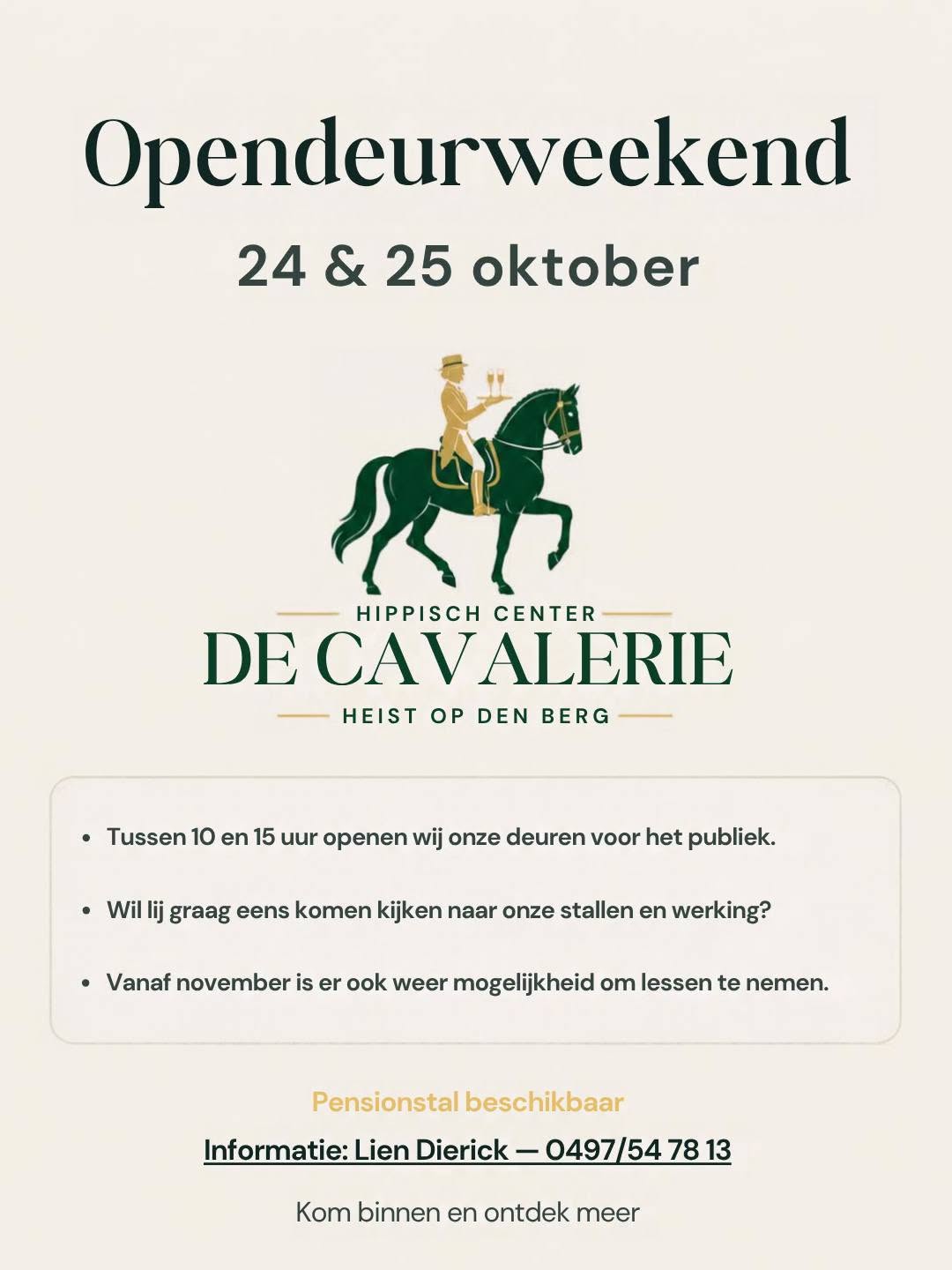 Opendeur Hippisch Centrum De Cavalerie